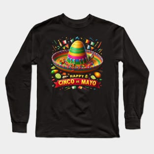 Happy Cinco de Mayo Fiesta Sombrero Long Sleeve T-Shirt